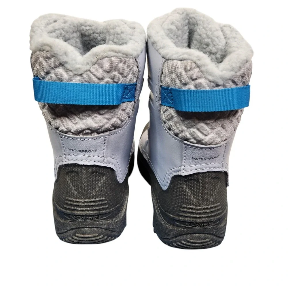 Columbia Bugaboot Celsius Snow Boots Youth 4 Gray Blue Waterproof 400g Insulated